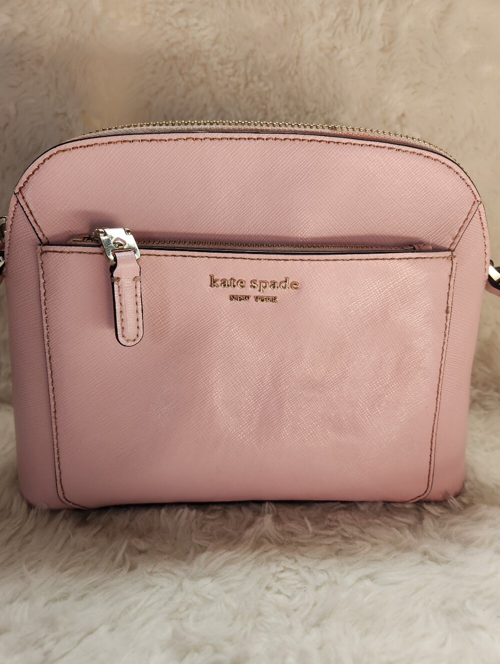 Kate Spade Louise Medium Dome Crossbody Bag Tutu Pink Saffiano Leather Y2K Chic - Picture 2 of 10
